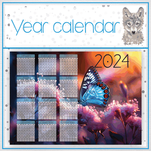 Butterfly 2 Year calendar 2024
