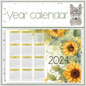 Sunflower 1 Year calendar 2024