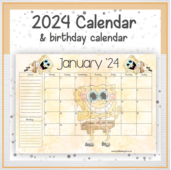 Spongebob calendar