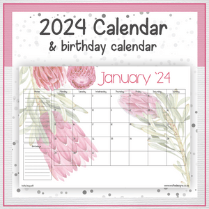 Protea calendar