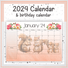 Load image into Gallery viewer, Squirrel 2 calendar
