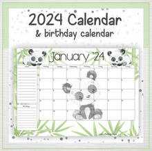 Load image into Gallery viewer, Panda calendar
