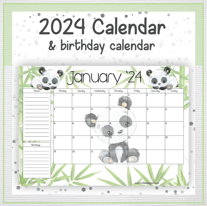 Panda calendar