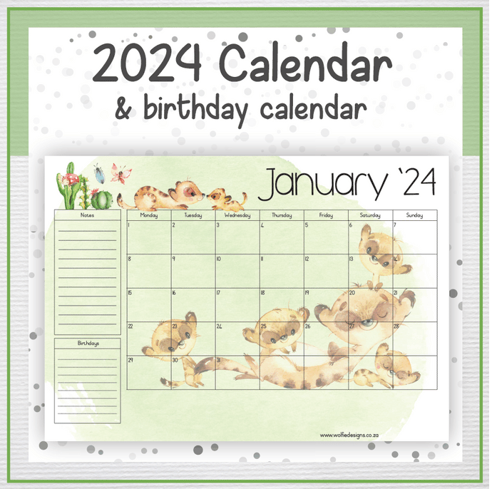 Meerkats calendar