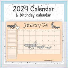 Load image into Gallery viewer, Pastel Ants calendar
