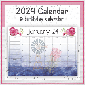 Proteas and windmill calendar