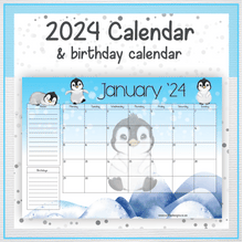 Load image into Gallery viewer, Penguins calendar
