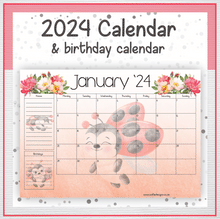 Load image into Gallery viewer, Ladybugs and roses calendar
