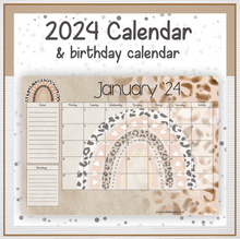 Load image into Gallery viewer, Leopard and rainbow calendar
