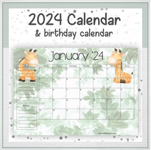 Load image into Gallery viewer, Giraffe calendar
