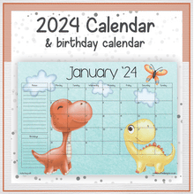 Load image into Gallery viewer, Dinosaur calendar
