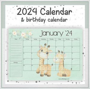 Giraffe 2 calendar