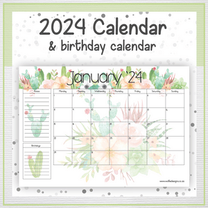 Succulents calendar