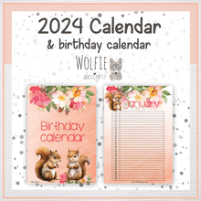 Load image into Gallery viewer, Squirrel 2 calendar
