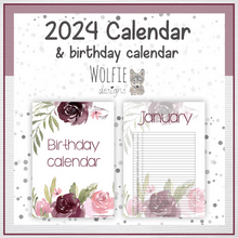 Load image into Gallery viewer, Purple flower calendar

