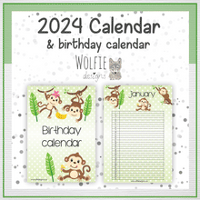 Load image into Gallery viewer, Monkey calendar
