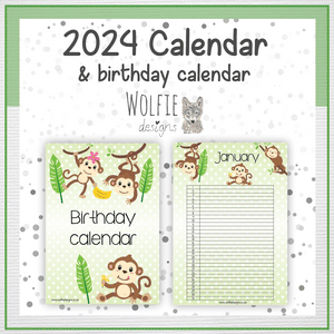 Monkey calendar