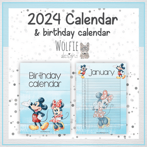 Mickey and Minnie mouse calendar