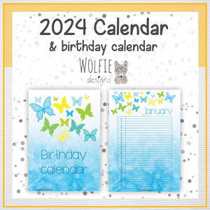 Butterflies calendar