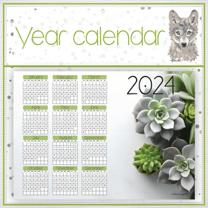 Succulent 2 Year calendar 2024