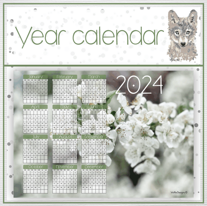 Flower 2 Year calendar 2024