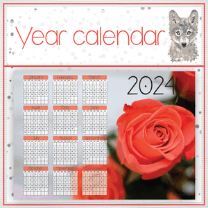 Rose 2 Year calendar 2024