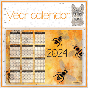 Bee 1 Year calendar 2024