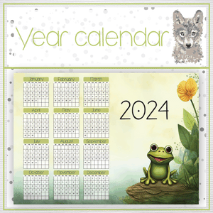 Frog 1 Year calendar 2024