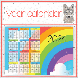 Rainbow 1 Year calendar 2024