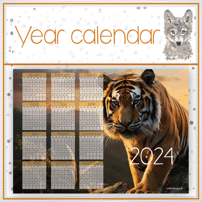 Tiger 2 Year calendar 2024