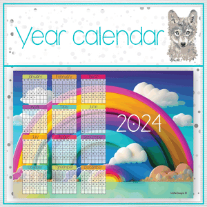Rainbow 2 Year calendar 2024