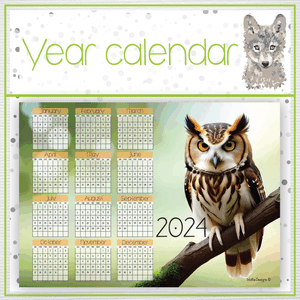 Owl Year calendar 2024