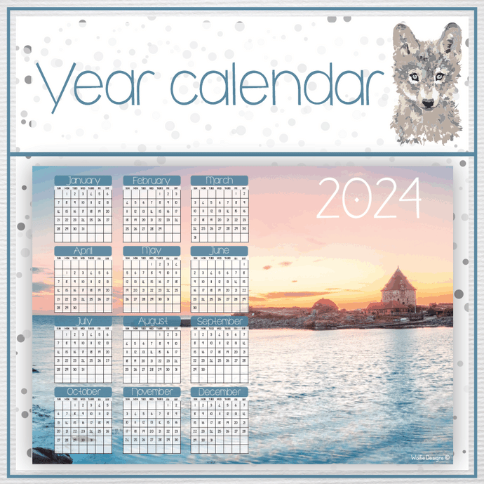 Ocean 2 Year calendar 2024
