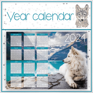 Wolf 2 Year calendar 2024