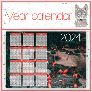 Flamingo 2 Year calendar 2024