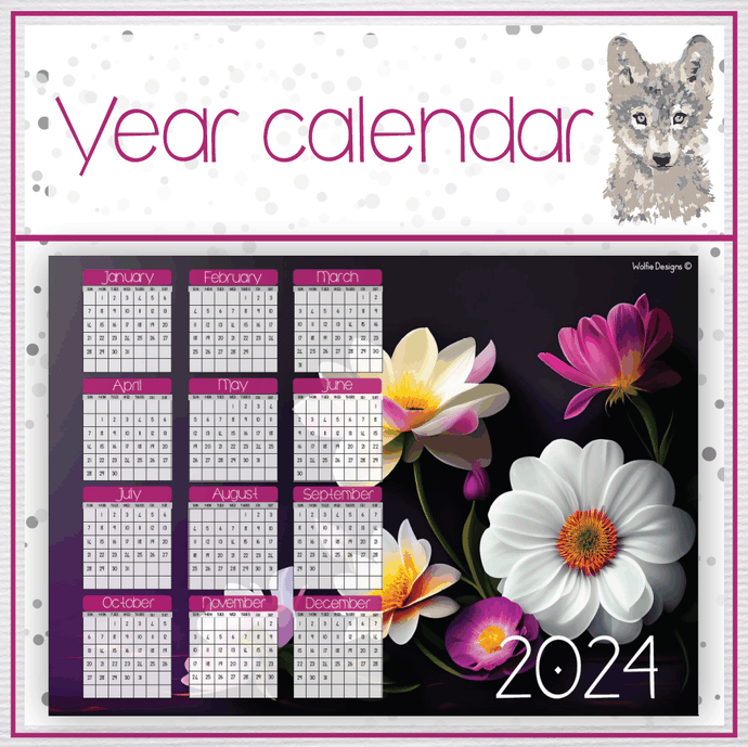 Flower 6 Year calendar 2024