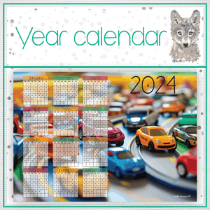 Play cars Year calendar 2024
