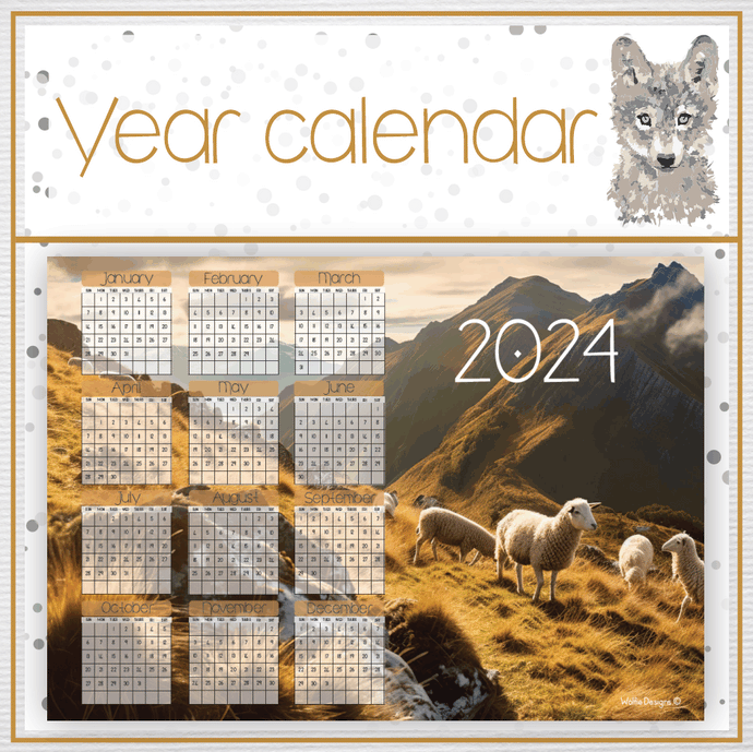 Sheep 2 Year calendar 2024