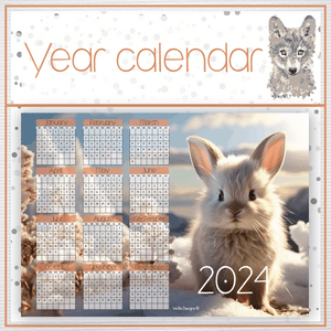 Bunny 2 Year calendar 2024
