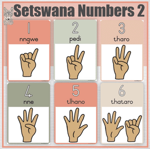 Setswana - Count from 1-10 Design 2