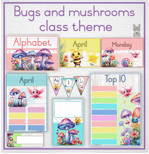 Bugs and mushrooms class theme