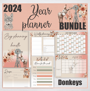 2024 Year Planner BUNDLE - Donkeys