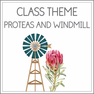 Intermediate Class Theme - Protea and windmill