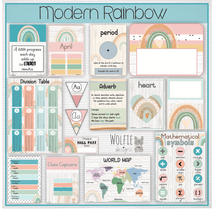 Intermediate Class Theme - Modern Rainbow