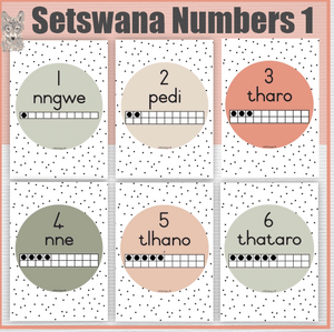 Setswana Count from 1-10 Design 1