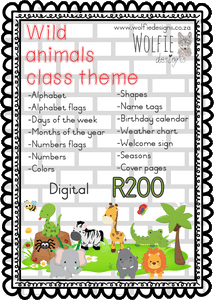 Class theme - wild animals