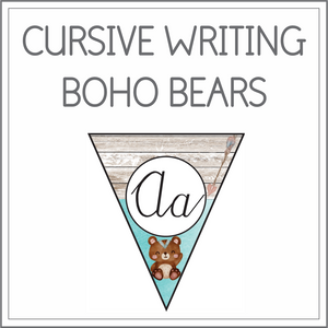 Cursive writing flags - boho bears