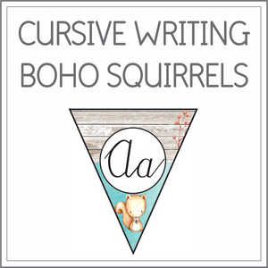 Cursive writing flags - boho squirrels