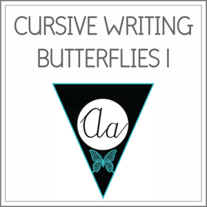 Cursive writing flags - butterflies 1