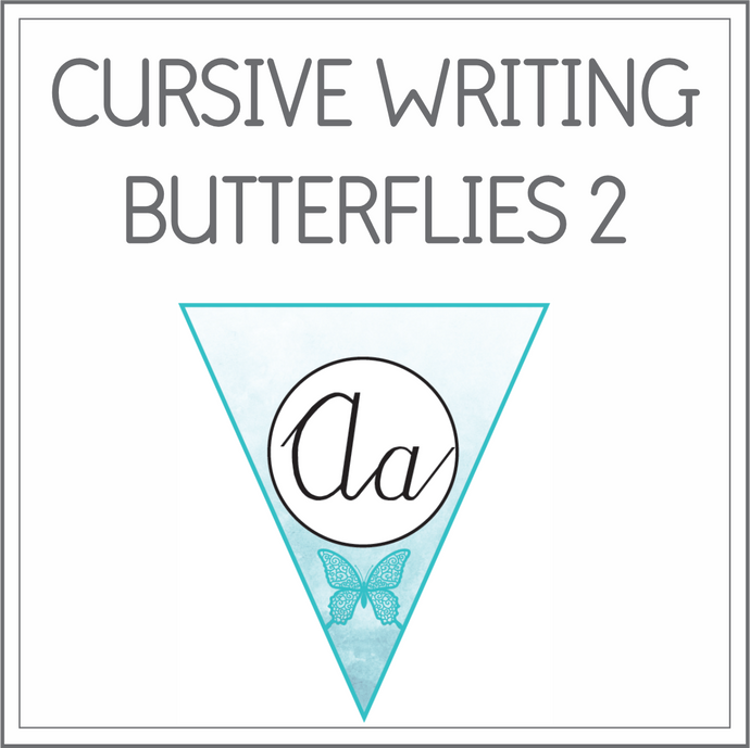 Cursive writing flags - butterflies 2